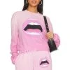 Spalding Open Lip Sweatshirt Party Pink Ombre -ANINE BING Shop LMOS WK283 V1