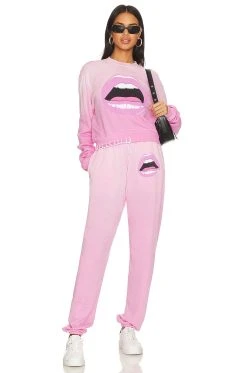 Spalding Open Lip Sweatshirt Party Pink Ombre -ANINE BING Shop LMOS WK283 V5
