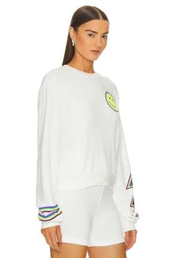 Spalding Neon Lightning Eye Sweatshirt Milk -ANINE BING Shop LMOS WK285 V3