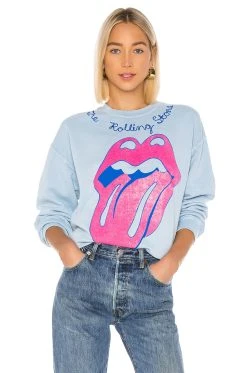 The Rolling Stones Chainstitch Sweatshirt Blue Haze