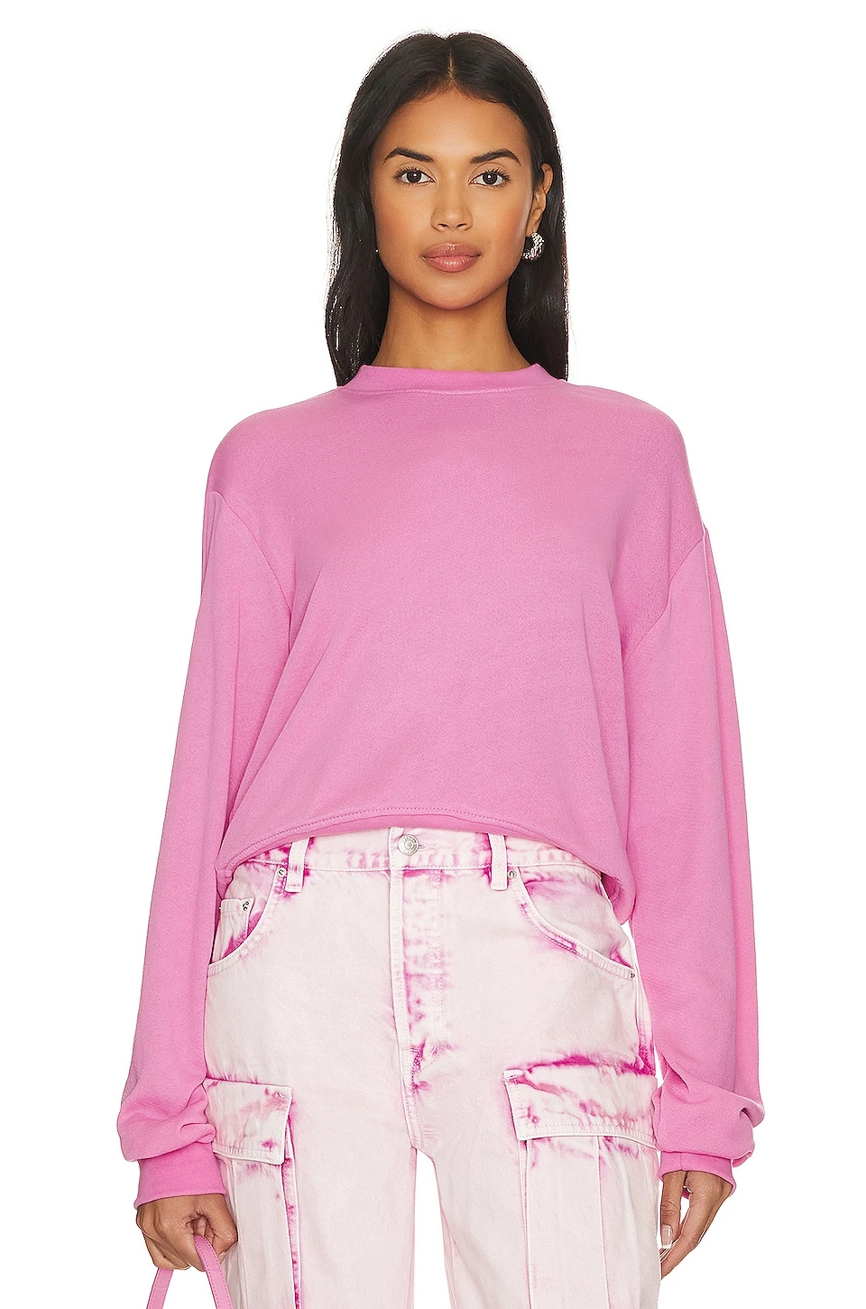 Exon Crop Pullover Sweatshirt Party Pink 3 Exon Crop Pullover Sweatshirt Party Pink