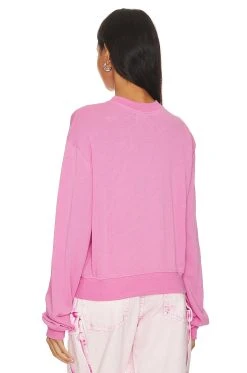 Exon Crop Pullover Sweatshirt Party Pink 8 Exon Crop Pullover Sweatshirt Party Pink -ANINE BING Shop MLAU WK208 V3