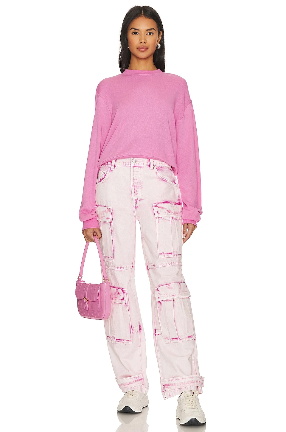 Exon Crop Pullover Sweatshirt Party Pink 6 Exon Crop Pullover Sweatshirt Party Pink - Image 4