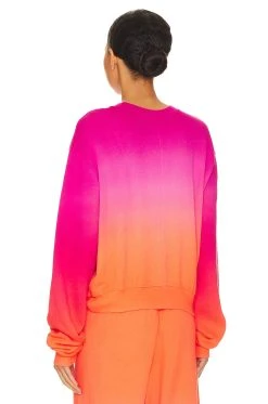 Exon Drop Shoulder Crop Pullover Sweatshirt Sunset Sorbet -ANINE BING Shop MLAU WK209 V3