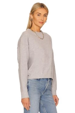 Demi French Terry Vintage Washed Lace Up Sweatshirt Vintage Heather Grey -ANINE BING Shop MWER WK22 V3