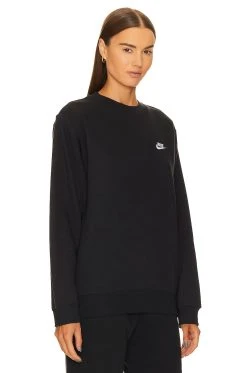 Nike Club Crew Neck Sweatshirt Black & White -ANINE BING Shop NIKR MK11W V2