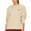 Nike Brushed Back Crew Neck Sweatshirt Limestone -ANINE BING Shop NIKR MK14W V1