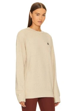 Nike Brushed Back Crew Neck Sweatshirt Limestone -ANINE BING Shop NIKR MK14W V2