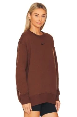Nike NSW Fleece Crewneck Sweatshirt Cacao Wow & Black -ANINE BING Shop NIKR WK111 V2
