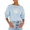 NILI LOTAN Crest Crew Neck Sweatshirt Light Blue -ANINE BING Shop NILR WK46 V1