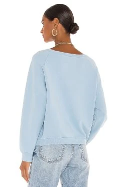 NILI LOTAN Crest Crew Neck Sweatshirt Light Blue 8 NILI LOTAN Crest Crew Neck Sweatshirt Light Blue -ANINE BING Shop NILR WK46 V3
