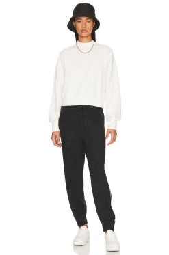 Spiritual Gangster Blake Mock Neck Sweatshirt Stone -ANINE BING Shop SPRG WK100 V4