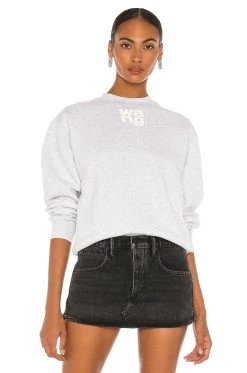 ALEXANDER WANG Foundation Terry Crew Sweatshirt Black -ANINE BING Shop TBYA WK135 V1 2