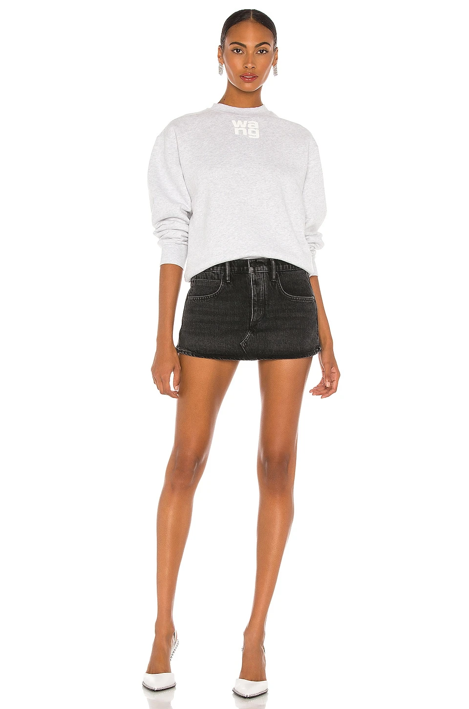 ALEXANDER WANG Foundation Terry Crewneck Sweatshirt Light Heather Grey 6 ALEXANDER WANG Foundation Terry Crewneck Sweatshirt Light Heather Grey - Image 4