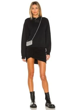 ALEXANDER WANG Foundation Terry Crew Sweatshirt Black -ANINE BING Shop TBYA WK142 V4