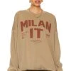 Welcome To Milan Sweatshirt Camel Gold -ANINE BING Shop TLAU WK33 V1