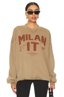 Welcome To Milan Sweatshirt Camel Gold