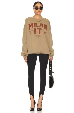 Welcome To Milan Sweatshirt Camel Gold -ANINE BING Shop TLAU WK33 V4