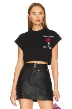 Versace Jeans Couture Short Sleeve Roses Sweatshirt Pecan 13 Versace Jeans Couture Short Sleeve Roses Sweatshirt Pecan -ANINE BING Shop VJEA WK9 V1 2