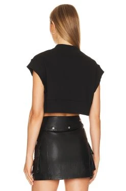 Versace Jeans Couture Short Sleeve Roses Sweatshirt Black -ANINE BING Shop VJEA WK9 V3