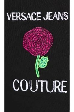 Versace Jeans Couture Short Sleeve Roses Sweatshirt Black -ANINE BING Shop VJEA WK9 V5
