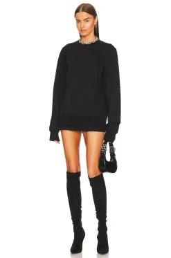 Back Logo Crew Sweatshirt Black -ANINE BING Shop Y3 MK6W V4