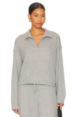 The Port Half Zip Sweatshirt Heather Grey