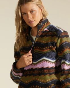 Billabong Womens Sweatshirt A/Div Boundary Mock 3 Half-Zip Pullover -ANINE BING Shop abjft00287 billabong w bml dtl1