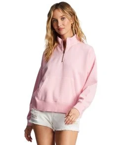 Billabong Womens Sweatshirt Lazy Mornings Half-Zip Pullover -ANINE BING Shop abjft00341 mdd0.primary