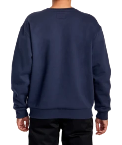 RVCA Mens Sweatshirt Reynold Crew 7 RVCA Mens Sweatshirt Reynold Crew -ANINE BING Shop avyft00296 rvca w nvy bck1
