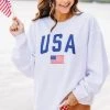 Simply Patriotic White Graphic Corded Sweatshirt -ANINE BING Shop simplypatriotic 01